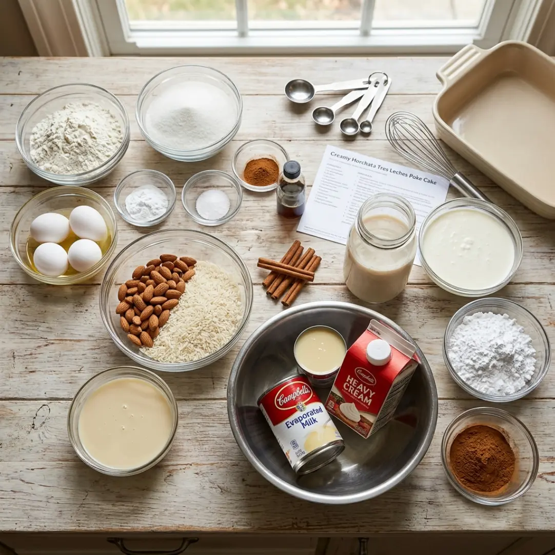 Creamy Horchata Tres Leches Poke Cake – The Ultimate Moist Cinnamon Milk Cake