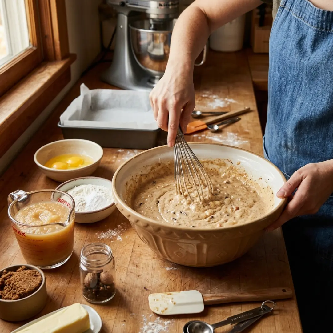 Old-Fashioned Applesauce Spice Cake – The Best Moist Cake with a Naturally Caramelized Top