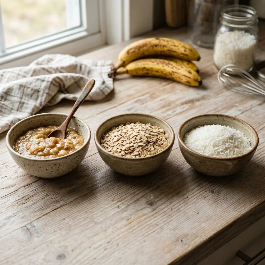 3-Ingredient Coconut Banana Cookies
