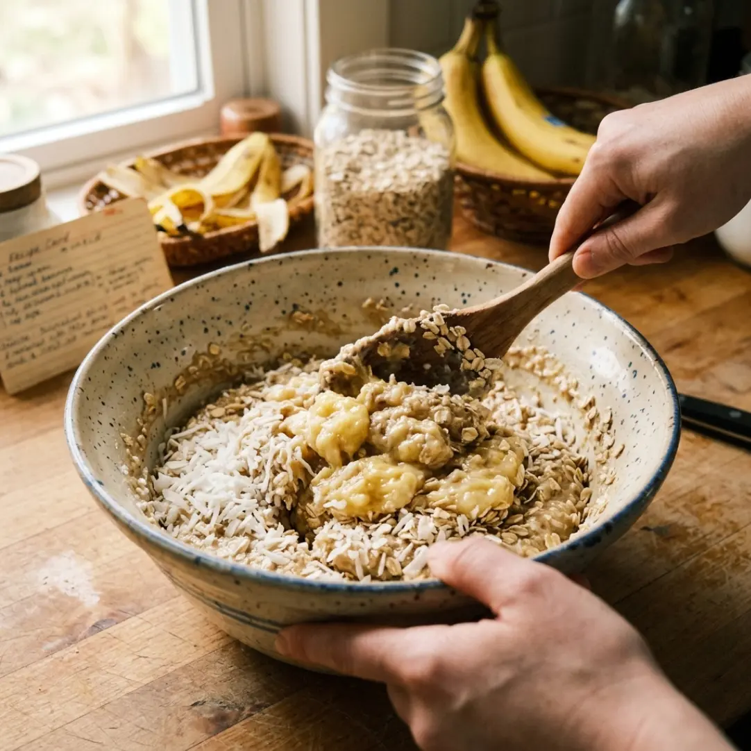 3-Ingredient Coconut Banana Cookies
