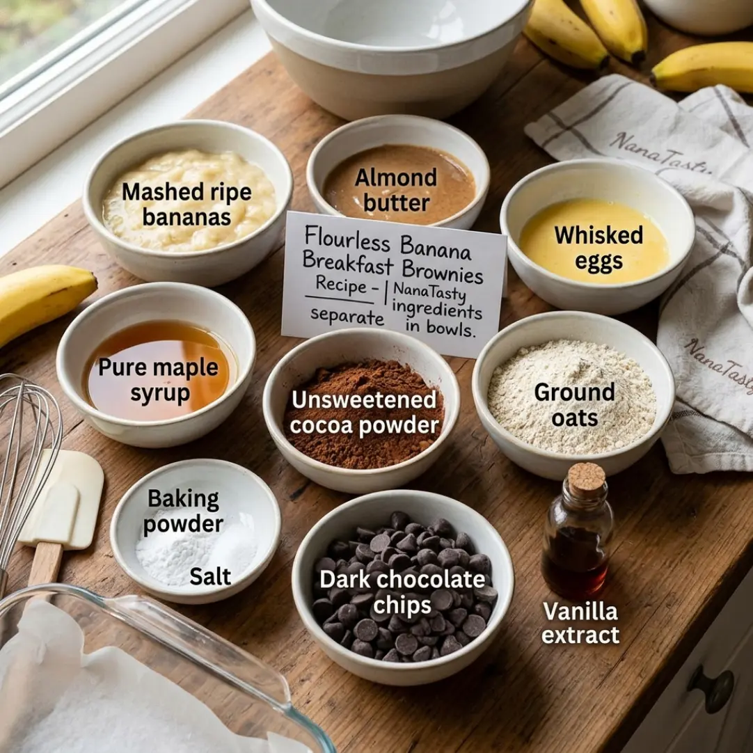 Flourless Banana Breakfast Brownies Recipe - | NanaTasty
