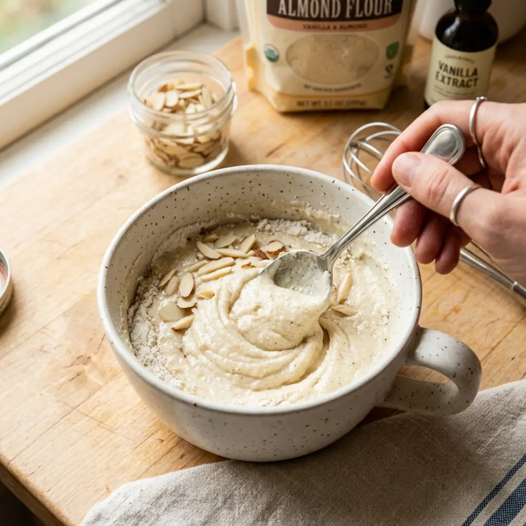 60-Second Vanilla Almond Mug Cake – The Best Soft & Fluffy Microwave Mug Cake
