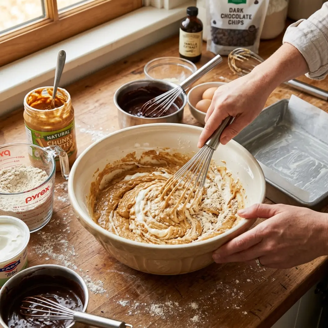 The Best High Protein Greek Yogurt Peanut Butter Protein Cake (Easy 30-Minute Healthy Recipe)