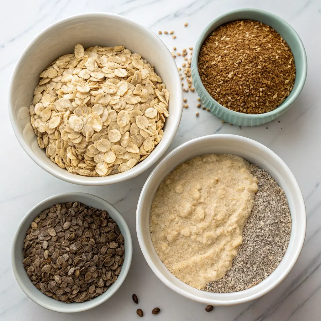 Flourless Oat, Chia & Flaxseed Bread – Triple Fiber, Crispy & Perfect for Breakfast