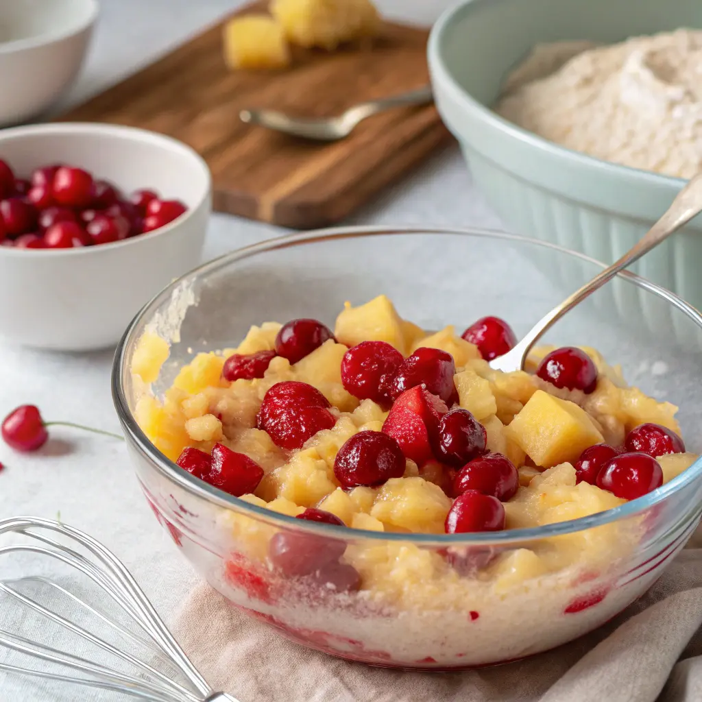 Gooey Amish Cherry Pineapple Dump Cake