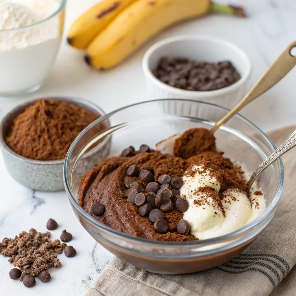 Healthy Banana Cinnamon Greek Yogurt Double Chocolate Brownies with Gooey Centers 8 Healthy Banana Cinnamon Greek Yogurt Double Chocolate Brownies with Gooey Centers