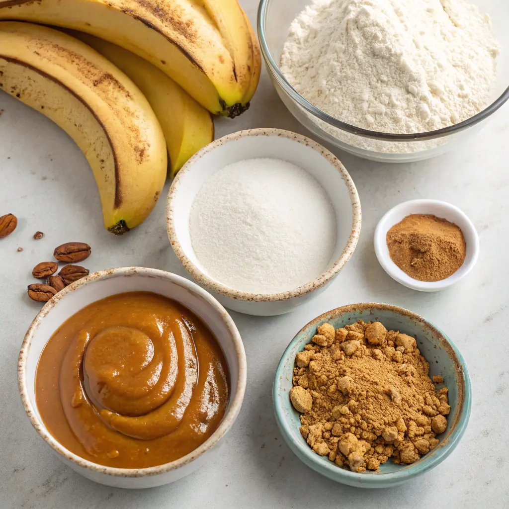 SOFT VANILLA GREEK YOGURT BANANA CINNAMON SNACK CAKE WITH MELTED PEANUT BUTTER DRIZZLE