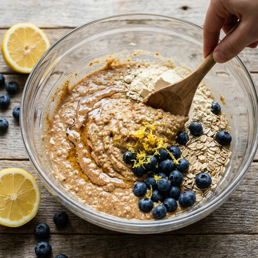 Blueberry Lemon Protein Bars (Gluten-Free, No Refined Sugar) 8 Blueberry Lemon Protein Bars (Gluten-Free, No Refined Sugar)