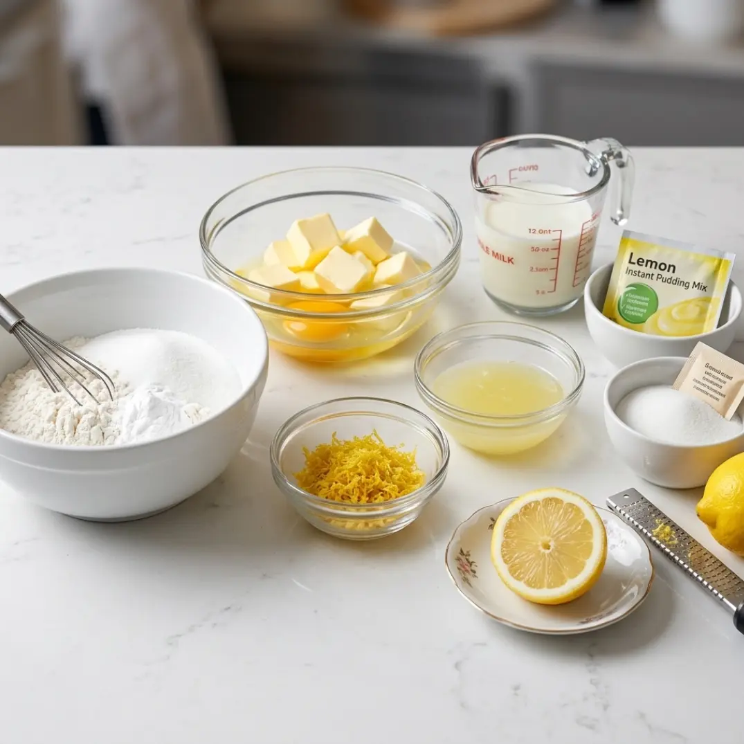 Lemon Pudding Soaked Cake