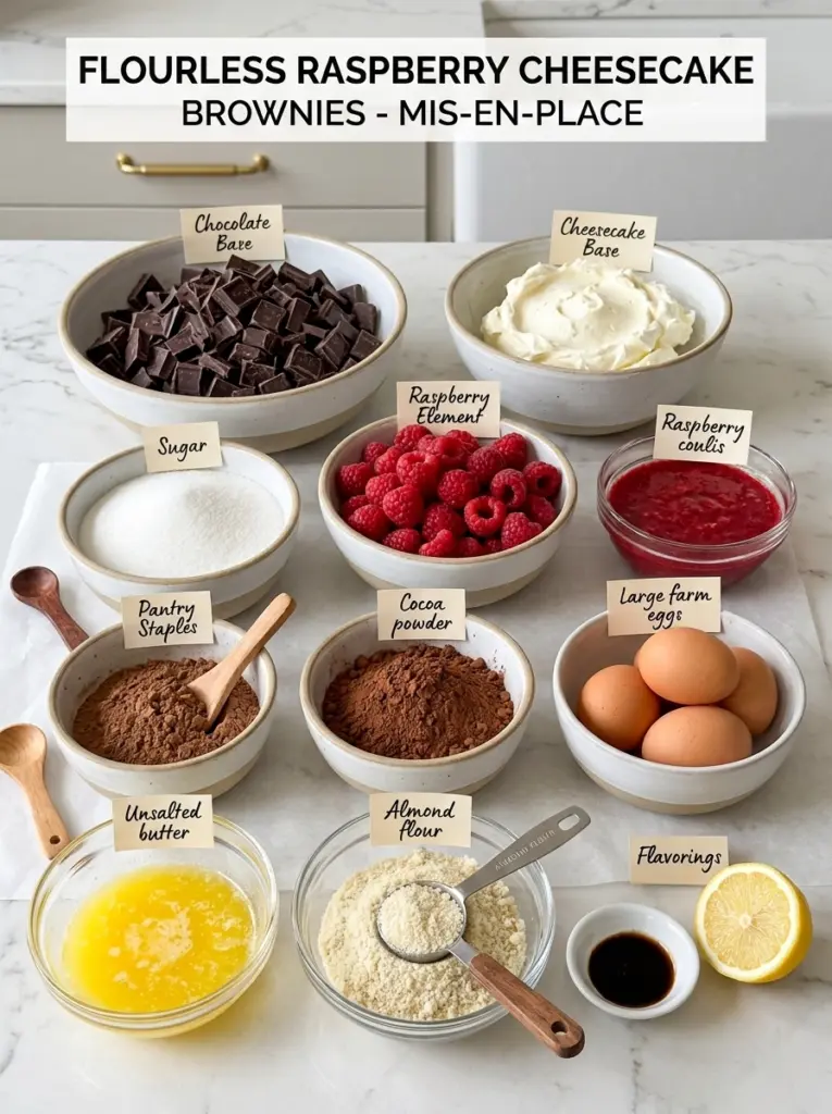 Flourless Raspberry Cheesecake Brownies Recipe
