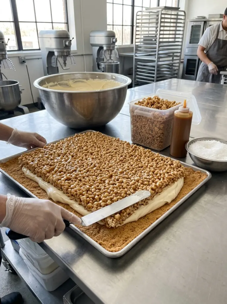 Giant Rice Krispy Treat Cheesecake