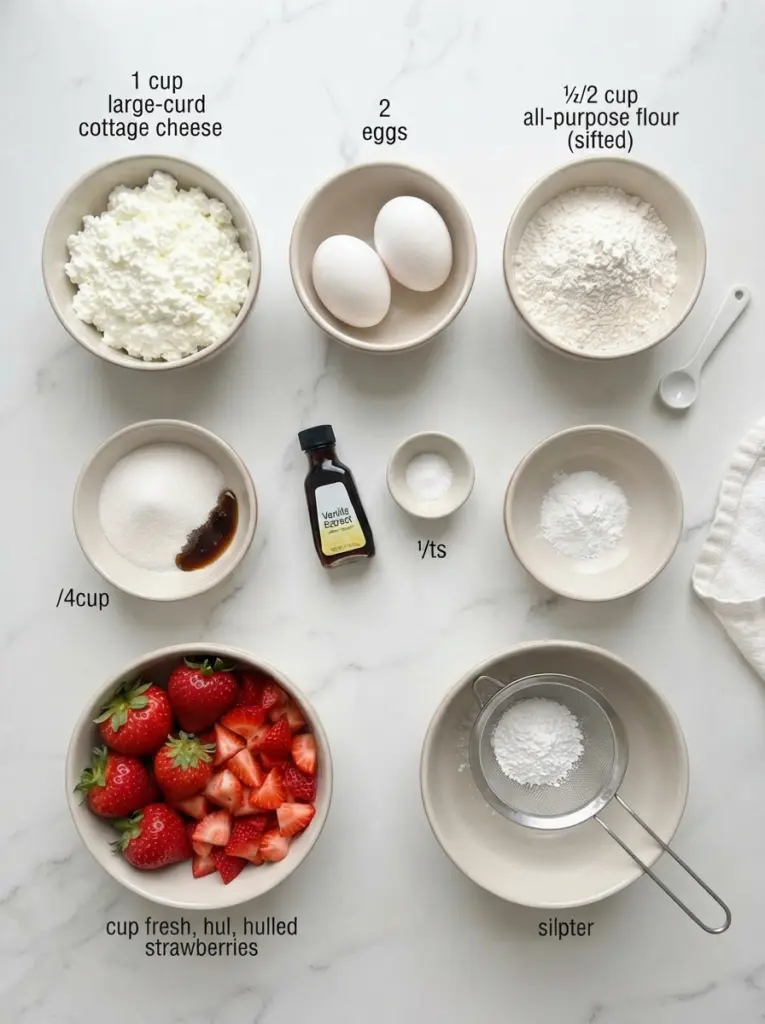 Strawberry Vanilla Cottage Cheese Pancake Bites Recipe