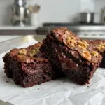 Zero Carb Keto Greek Yogurt Brownie 9 Sliced Zero Carb Keto Greek Yogurt Brownies showing a fudgy, gooey center