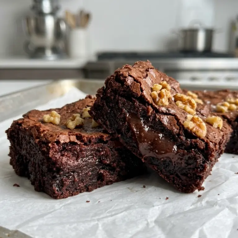 Sliced Zero Carb Keto Greek Yogurt Brownies showing a fudgy, gooey center