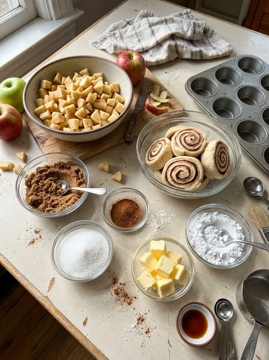 Cinnamon Roll Apple Pie Cups 4 Ingredients for cinnamon roll apple pie cups