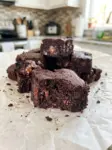 Coconut flour brownies cut into squares